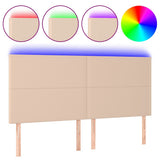 Vidaxl hoofdbord led 180x5x118 128 cm kunstleer cappuccinokleurig