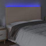 Vidaxl hoofdbord led 180x5x118 128 cm kunstleer cappuccinokleurig