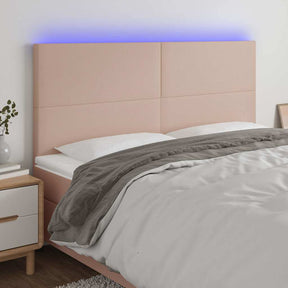Vidaxl hoofdbord led 180x5x118 128 cm kunstleer cappuccinokleurig