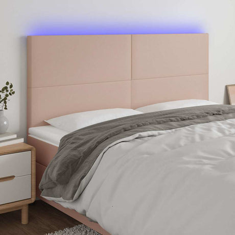 Vidaxl hoofdbord led 180x5x118 128 cm kunstleer cappuccinokleurig