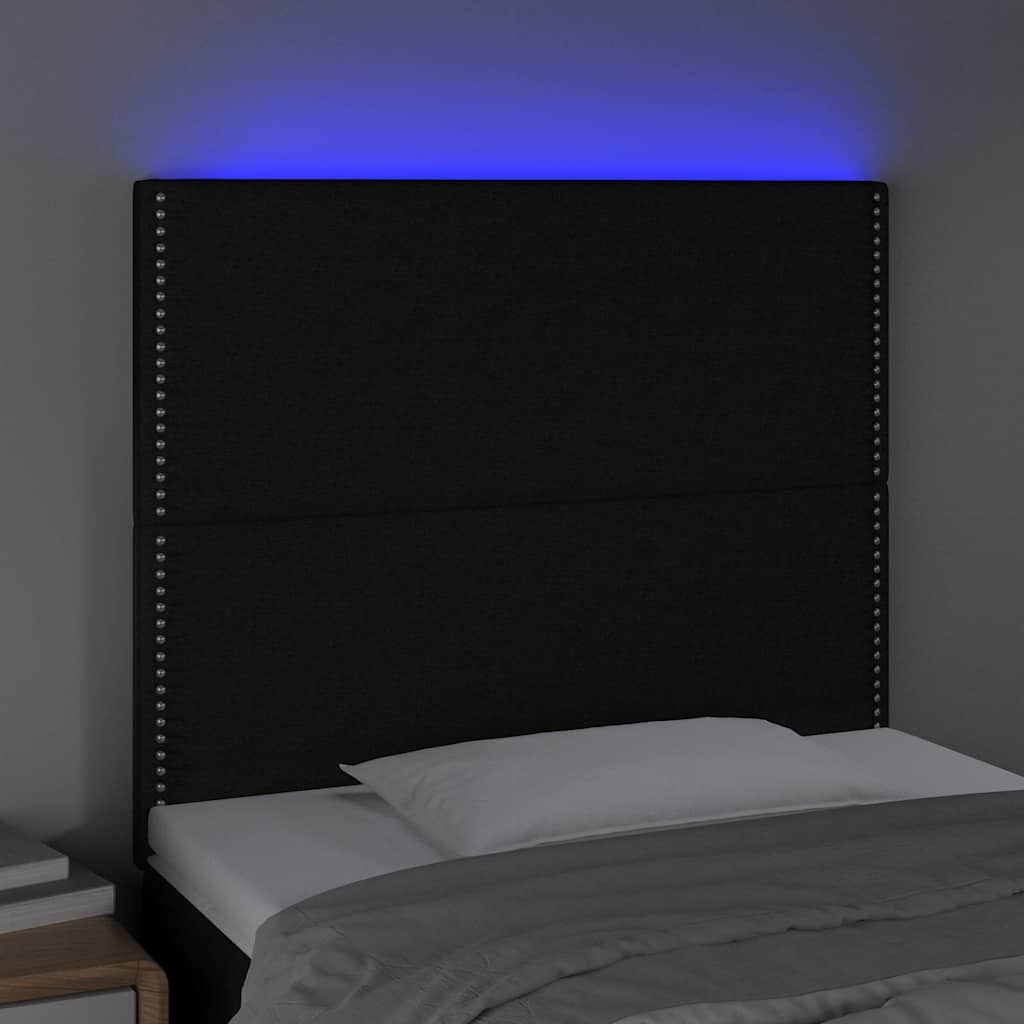 Vidaxl hoofdbord led 80x5x118 128 cm stof zwart