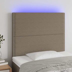 Vidaxl hoofdbord led 90x5x118 128 cm stof taupe