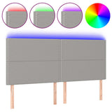 Vidaxl hoofdbord led 180x5x118 128 cm stof lichtgrijs