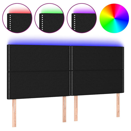 Vidaxl hoofdbord led 200x5x118 128 cm stof zwart