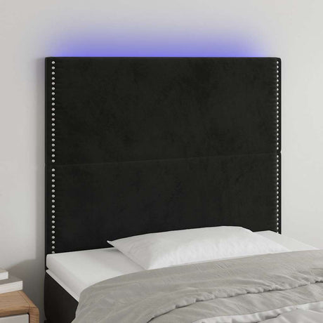 Vidaxl hoofdbord led 100x5x118 128 cm fluweel zwart