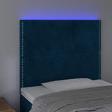 Vidaxl hoofdbord led 100x5x118 128 cm fluweel donkerblauw
