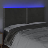 Vidaxl hoofdbord led 160x5x118 128 cm fluweel donkergrijs
