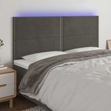 Vidaxl hoofdbord led 160x5x118 128 cm fluweel donkergrijs