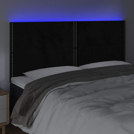 Vidaxl hoofdbord led 200x5x118 128 cm fluweel zwart