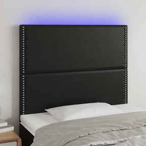 Vidaxl hoofdbord led 90x5x118 128 cm kunstleer zwart