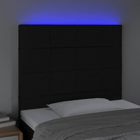 Vidaxl hoofdbord led 80x5x118 128 cm stof zwart