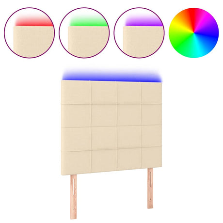 Vidaxl hoofdbord led 80x5x118 128 cm stof crèmekleurig