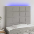 Vidaxl hoofdbord led 100x5x118 128 cm stof lichtgrijs