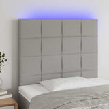 Vidaxl hoofdbord led 100x5x118 128 cm stof lichtgrijs