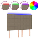 Vidaxl hoofdbord led 144x5x118 128 cm stof taupe