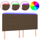 Vidaxl hoofdbord led 160x5x118 128 cm stof donkerbruin