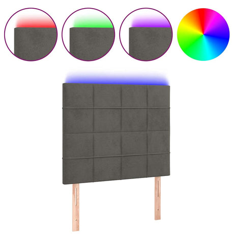 Vidaxl hoofdbord led 80x5x118 128 cm fluweel donkergrijs