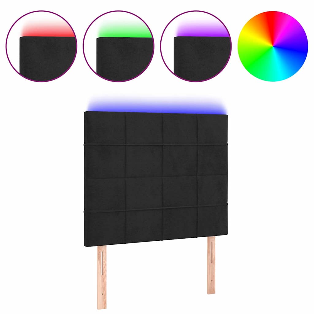 Vidaxl hoofdbord led 90x5x118 128 cm fluweel zwart