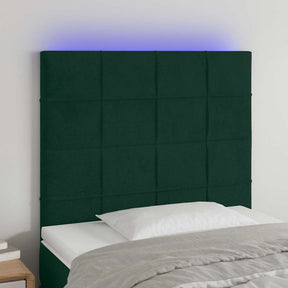 Vidaxl hoofdbord led 90x5x118 128 cm fluweel donkergroen