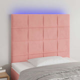 Vidaxl hoofdbord led 90x5x118 128 cm fluweel roze