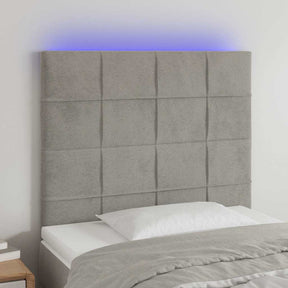 Vidaxl hoofdbord led 100x5x118 128 cm fluweel lichtgrijs