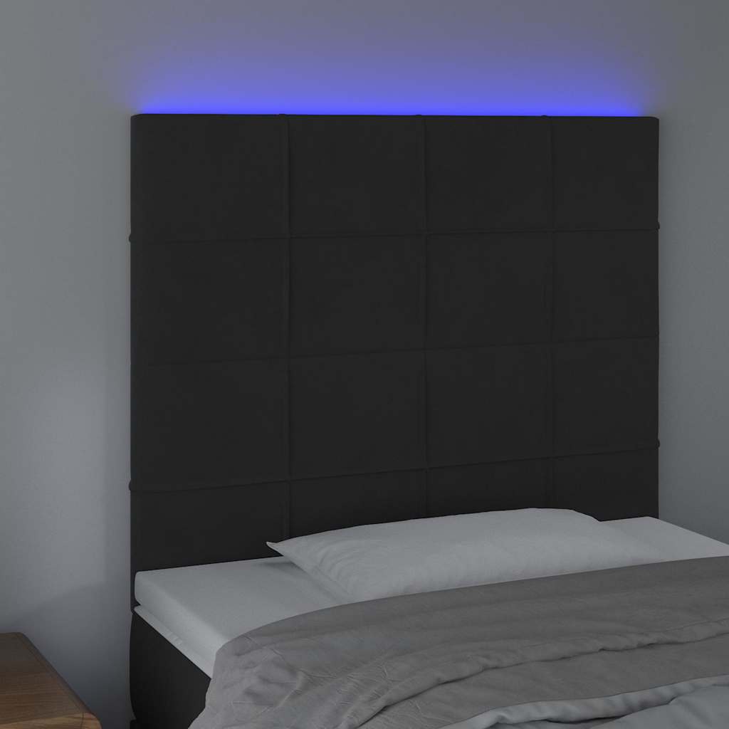 Vidaxl hoofdbord led 100x5x118 128 cm fluweel zwart