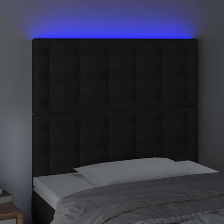 Vidaxl hoofdbord led 80x5x118 128 cm kunstleer zwart