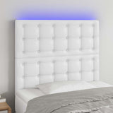 Vidaxl hoofdbord led 80x5x118 128 cm kunstleer wit