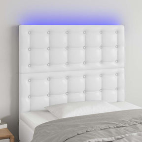 Vidaxl hoofdbord led 80x5x118 128 cm kunstleer wit