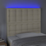 Vidaxl hoofdbord led 90x5x118 128 cm kunstleer crèmekleurig