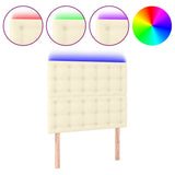 Vidaxl hoofdbord led 100x5x118 128 cm kunstleer crèmekleurig
