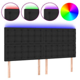 Vidaxl hoofdbord led 180x5x118 128 cm kunstleer zwart