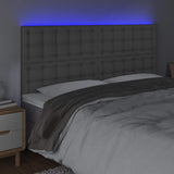Vidaxl hoofdbord led 200x5x118 128 cm kunstleer grijs
