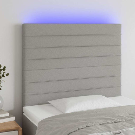 Vidaxl hoofdbord led 80x5x118 128 cm stof lichtgrijs