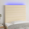 Vidaxl hoofdbord led 80x5x118 128 cm stof crèmekleurig