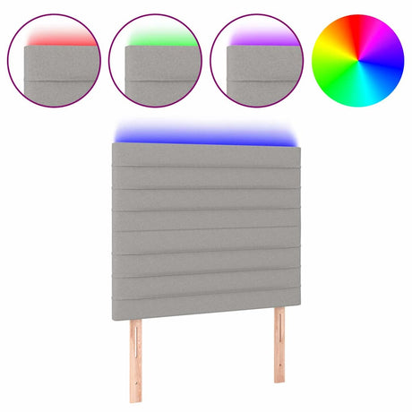 Vidaxl hoofdbord led 90x5x118 128 cm stof lichtgrijs