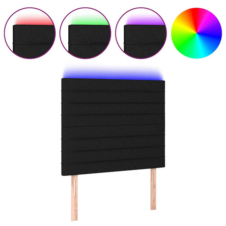 Vidaxl hoofdbord led 90x5x118 128 cm stof zwart