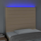 Vidaxl hoofdbord led 100x5x118 128 cm stof crèmekleurig