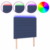 Vidaxl hoofdbord led 100x5x118 128 cm stof blauw