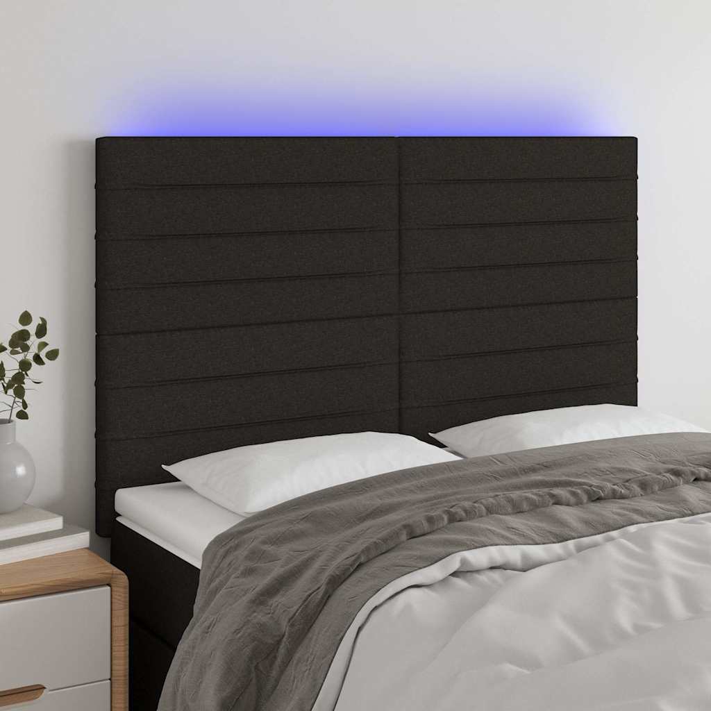 Vidaxl hoofdbord led 144x5x118 128 cm stof zwart
