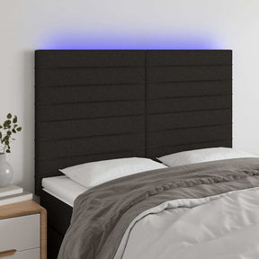 Vidaxl hoofdbord led 144x5x118 128 cm stof zwart