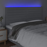 Vidaxl hoofdbord led 160x5x118 128 cm stof lichtgrijs