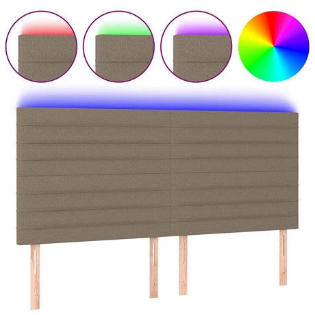 Vidaxl hoofdbord led 160x5x118 128 cm stof taupe