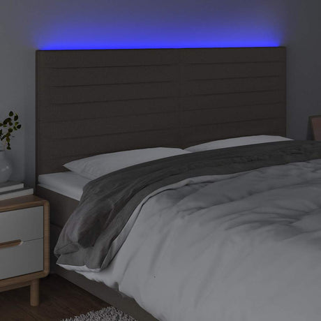 Vidaxl hoofdbord led 160x5x118 128 cm stof taupe