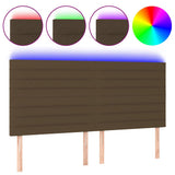 Vidaxl hoofdbord led 180x5x118 128 cm stof donkerbruin