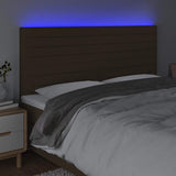 Vidaxl hoofdbord led 180x5x118 128 cm stof donkerbruin