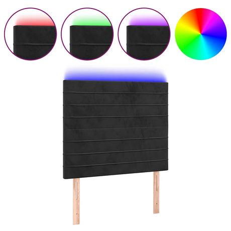 Vidaxl hoofdbord led 90x5x118 128 cm fluweel zwart