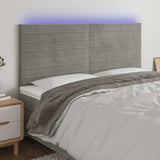 Vidaxl hoofdbord led 180x5x118 128 cm fluweel lichtgrijs