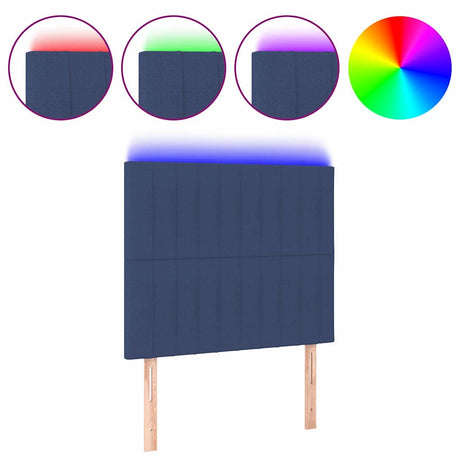 Vidaxl hoofdbord led 80x5x118 128 cm stof blauw