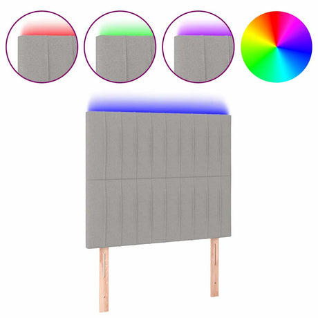 Vidaxl hoofdbord led 90x5x118 128 cm stof lichtgrijs